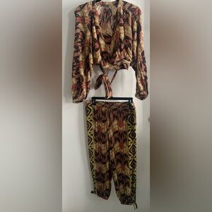 Haute Hippie Multicolor Floral 2 Piece Outfit